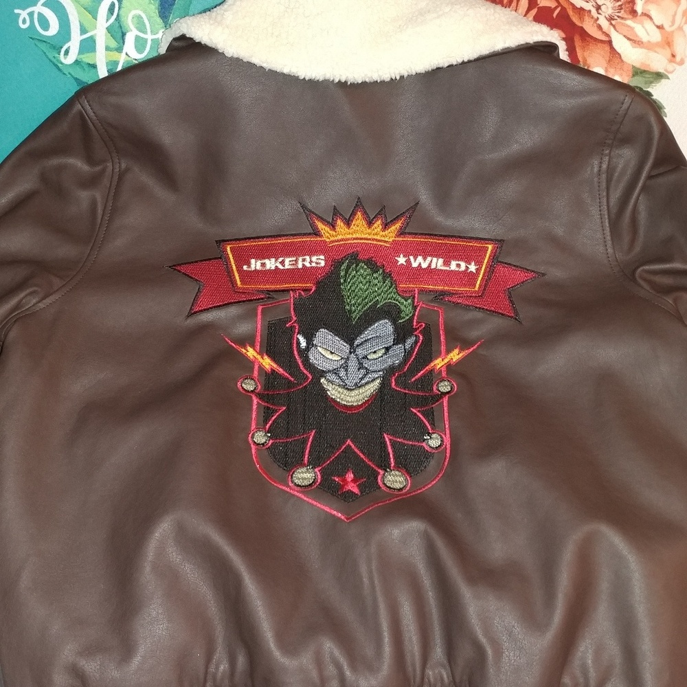 Jokers Wild Faux Leather Bomber Jacket